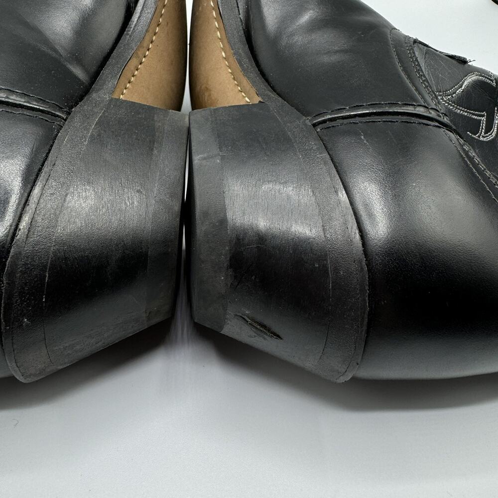 Laredo Made In The USA Black Leather Cowboy Western Boots Mens Size 7.5EE 2580 - Picture 4 of 7